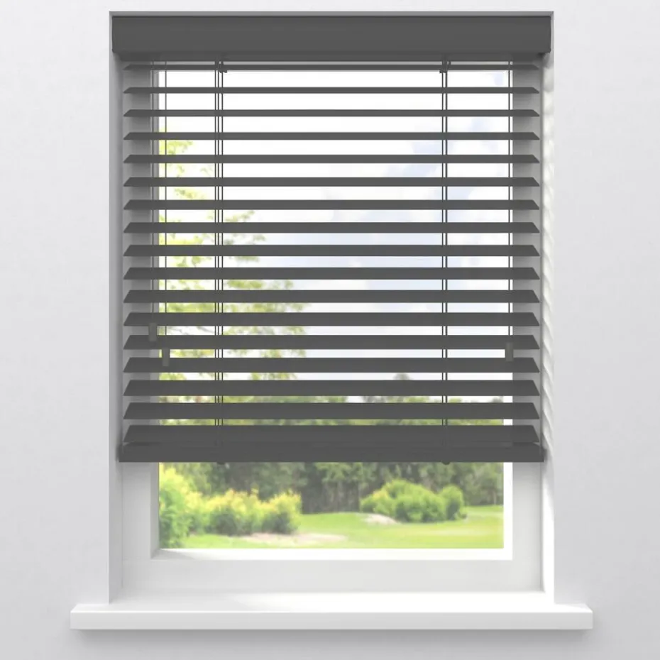 Fenstr Houten Jaloezie Wouter Midden Grijs 50mm