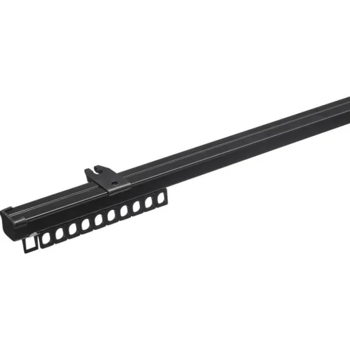 Gordijnrailset 200 cm Zwart Metaal