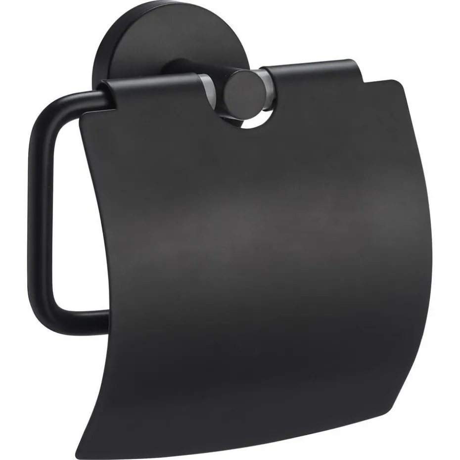 Toiletrolhouder Metaal Zwart 14,5x7x14,5 cm