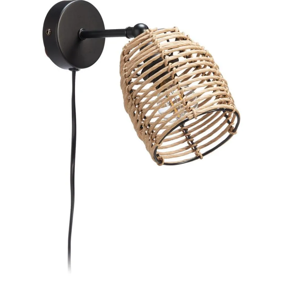 Wandlamp Cerun Zwart Bruin